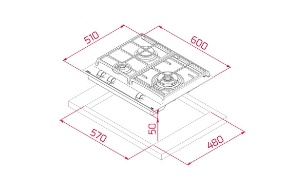 Стъклокерамичен газов плот TEKA GZC 63310
